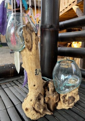 Wurzelholz Glasvase Liqva Vase Dekoration Root wood glass vase Dekoration Vase-001