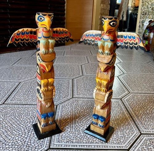 2 totems in a set Indian Shop Little Big Horn 0,41 Meters NEW