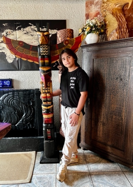 Totempfahl Indianer Marterpfahl Original Little Big Horn 2 Meter