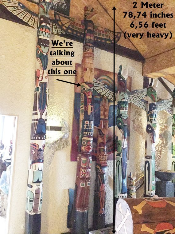 Totem Indian Shop Little Big Horn 4 Meter 157.48 inches Totem Pole 13.12 ft 2 pieces
