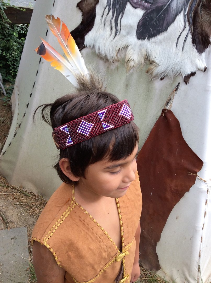 Kinder Indianer-Federhaube  Kopfschmuck Original Little Big Horn