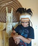 Kinder-Federhaube Indianer Kopfschmuck Original Little Big Horn