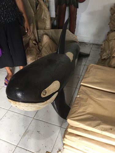 Very big ORCA wale wooden 2 m handpainted NEW