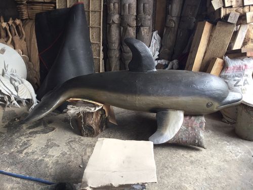 Very big DOLPHIN wooden 2 m handpainted NEW