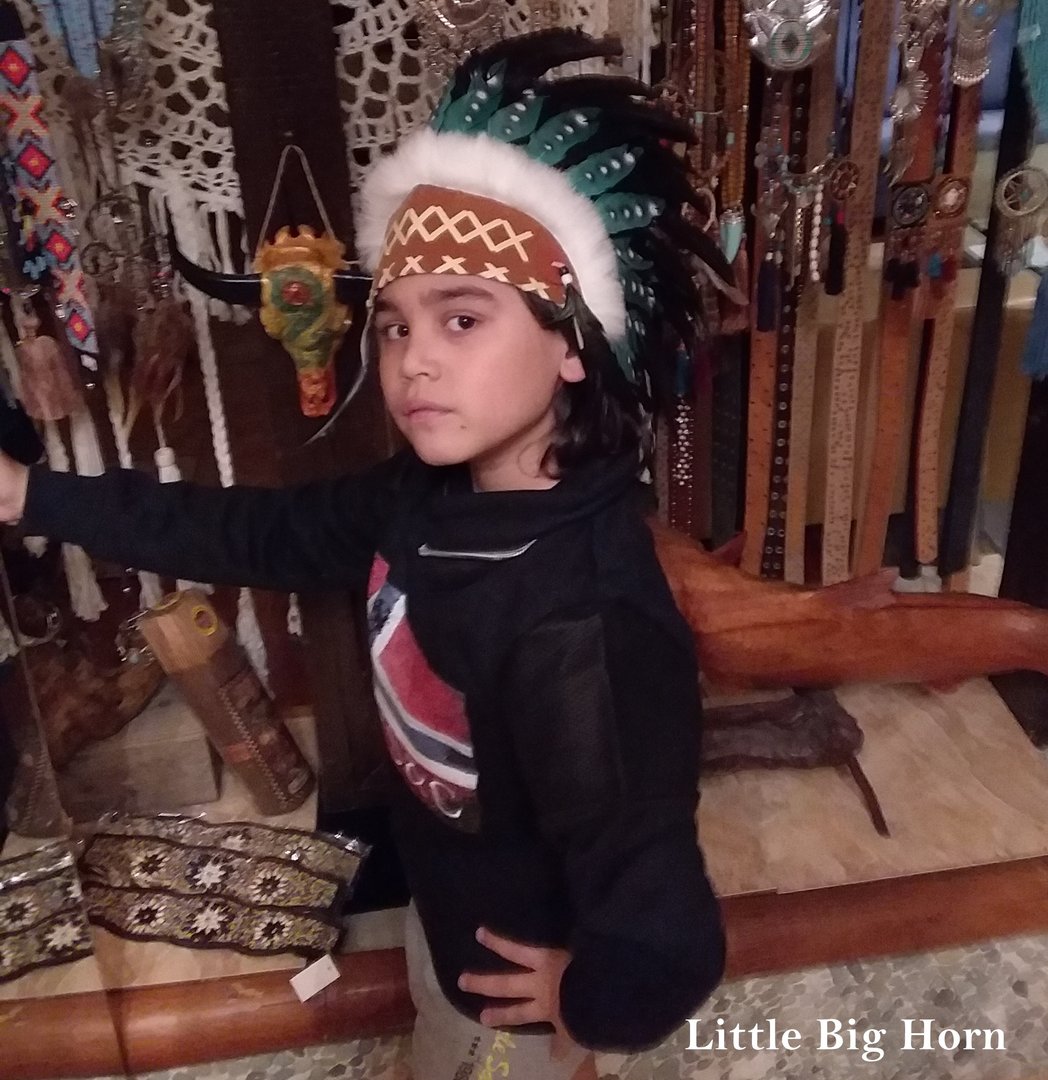 Kinder-Federhaube Indianer-Kopfschmuck Original Little Big Horn