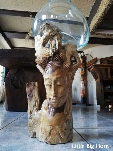 Wurzelholz Glasvase Gigante Blumenvase Dekoration Unikat Burl wood glass vase