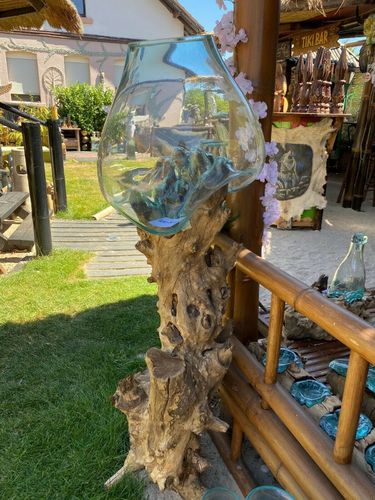 Root Vase  Unique Burl Wood Gigante Glass Gamal Wood Deco Little Big Horn