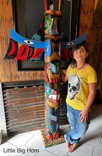 Totempfahl Indianer Marterpfahl Original Little Big Horn 2,08 Meter