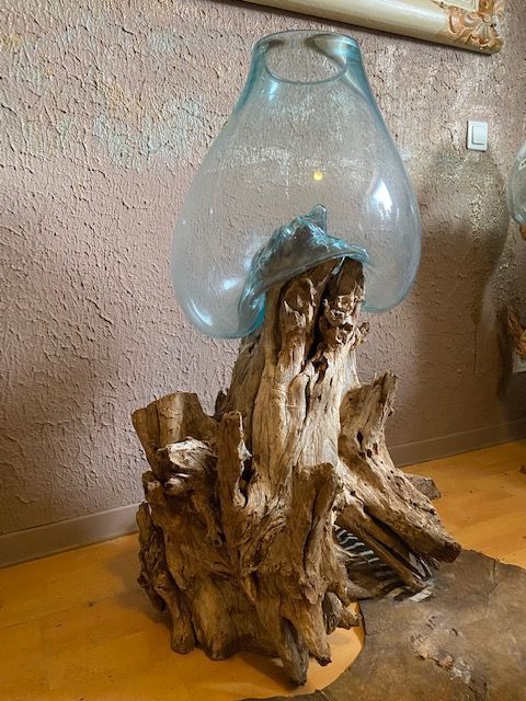 Root Vase Gigante Unique Burl Wood Glass Gamal Wood Deco Little Big Horn