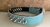 DOG COLLAR Bulzeye  with rivets black-  turquoise SIZE XL