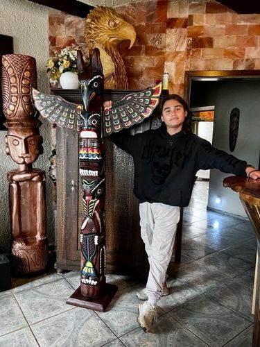Totem Pole Big Wood Indian Shop Little Big Horn 2 Meter New Collection
