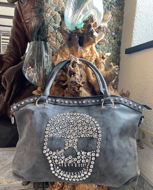 Designer handbag bag BULZEYE rhinestone skull Little Big Horn Artificial leather NEW