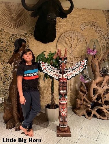 Totempfahl Indianer Marterpfahl Bemalt Little Big Horn 1,50 Meter
