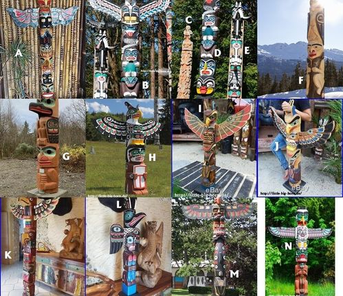 Totem Pole Big Wood Indian Shop Little Big Horn Totem poles