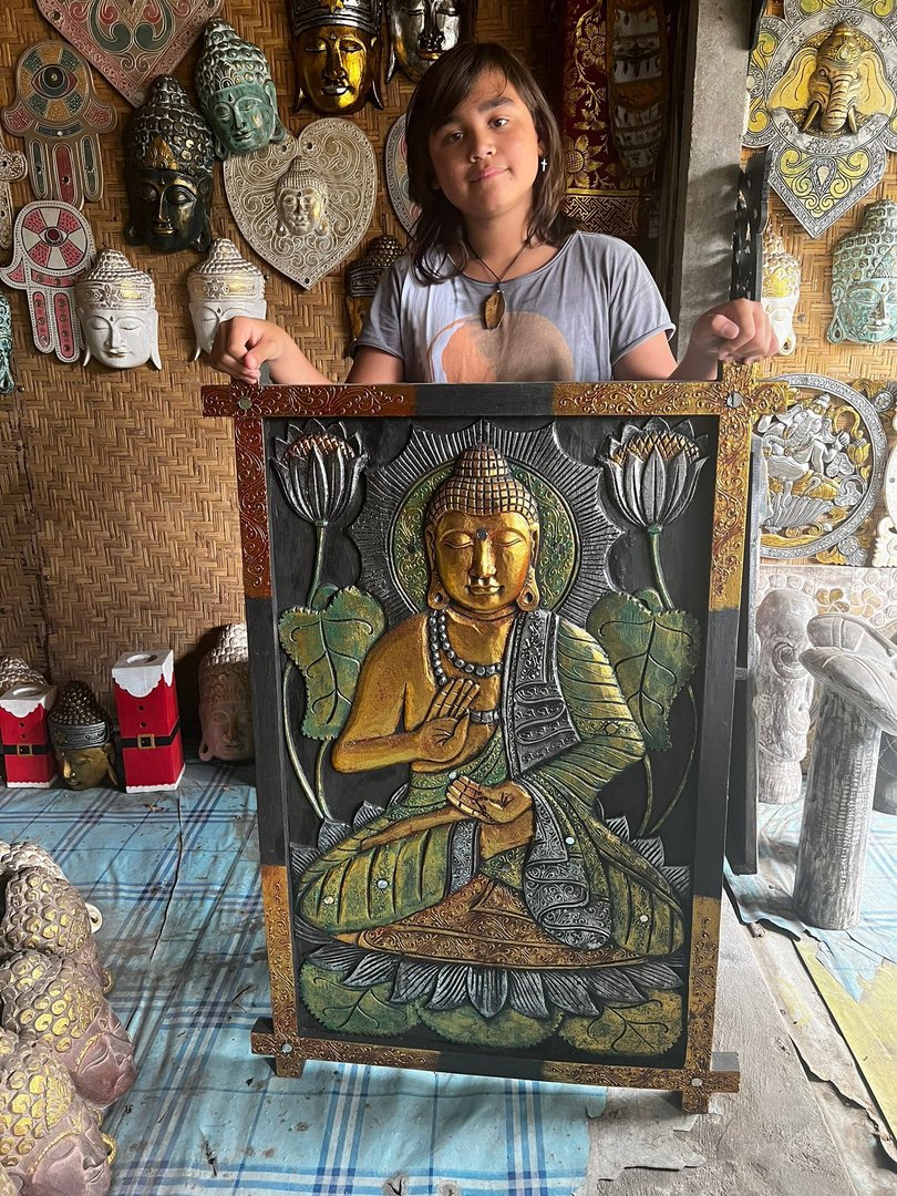 Buddha Dekoschild Holzdekoration Dekoration Buddha Little Big Horn erhältlich ab Ende Juni 2022
