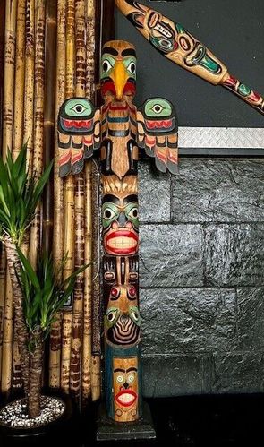 Totem Indian Totem Pole Shop Original Little Big Horn 1.77 Meter NEW