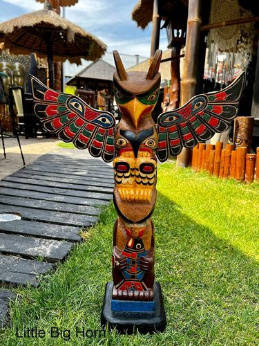Totempole wooden Marterpfahl Totem 0,59m Totem Pole