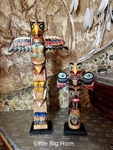 2 totems in a set Indian Shop Little Big Horn 0,26 and 0,41 Meters NEW