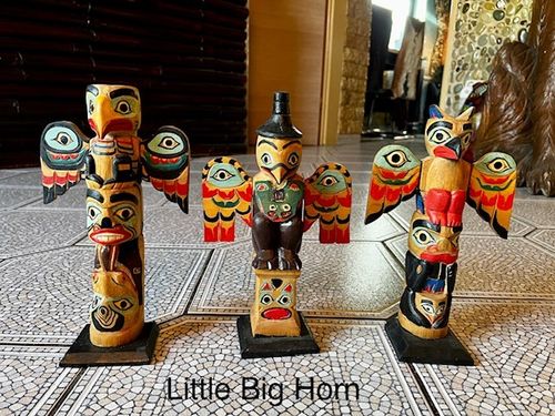 3 totems in a set Indian Shop Little Big Horn 0,25 and 0,26 Meters NEW