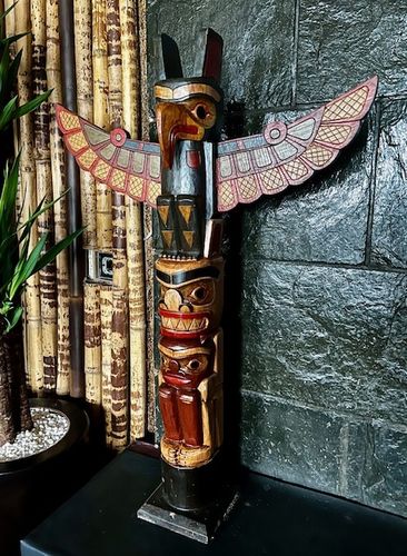 Totem Indian Totem Pole wood 1,00 Meter Shop Original Little Big Horn