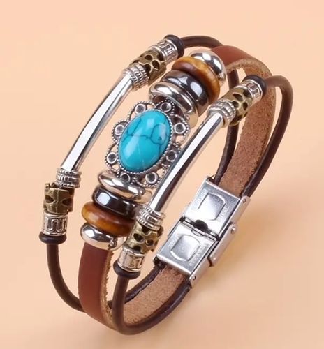 Bracelet Vintage Indian Jewelry Silver Turquoise Amber Little Big Horn