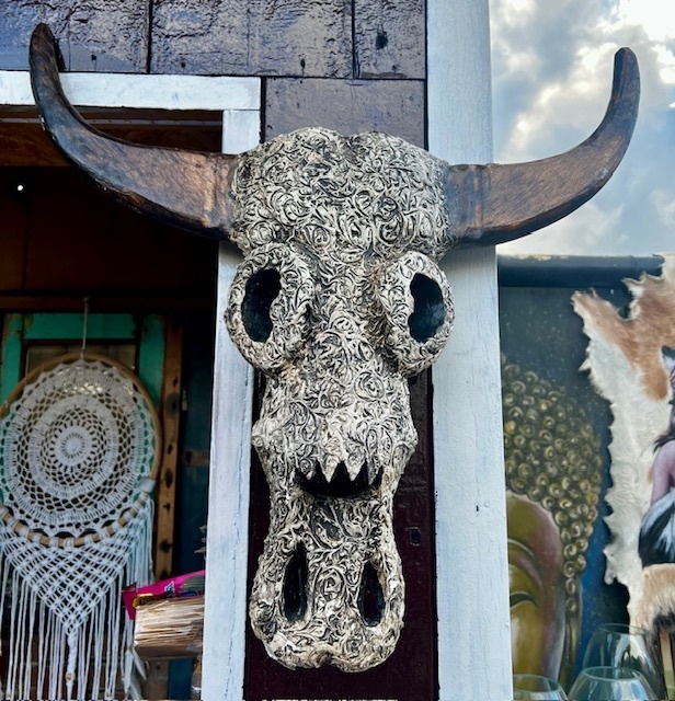 Longhorn Wanddekoration Mask Decoration Büffelkopf Little Big Horn