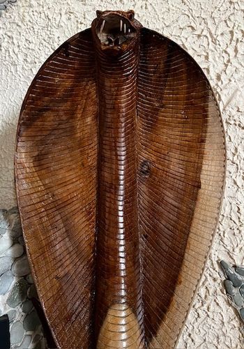 Kobra Skulptur Holz Schlange Snake 1 Meter Figur Dekoration Little Big Horn NEU